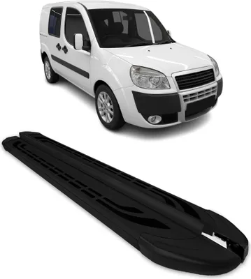 Image de Marchepieds Latéraux pour Fiat Doblo 2000-2010 L1 Aluminium Noir Court 2Pcs
