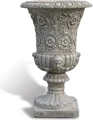 Produktbild von Casa Padrino Luxus Barock Blumentopf Antik Grau Ø 49 x H. 78 cm - Handgefertigter Barockstil Pflanzentopf aus hochwertigem Carrara Marmorkies - Barock Garten Deko - Luxus Qualität -  Italy