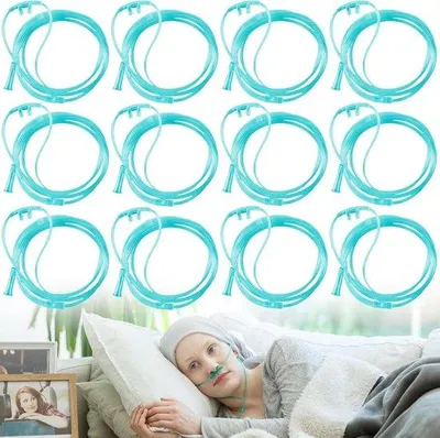 Image de Lunettes à oxygène, lunettes nasales, tuyau à oxygène de 3 mètres, kit de thérapie respiratoire, 12 pièces.