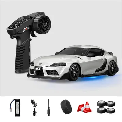 Produktbild von Hstar D24-01Q1 RC Drift Auto 1:24 4WD, 2,4GHz Ferngesteuertes Rennauto mit Gyro, LED-Licht, Proportionale Steuerung, RTR Weiß