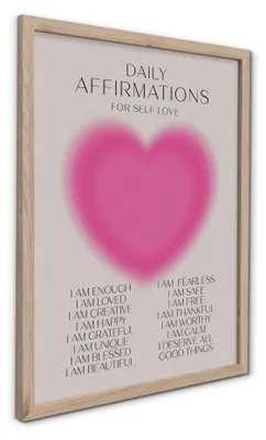Produktbild von STYLER Wandbild 30x40 cm Selflove Modernes Kunstbild Motivbild Wanddeko Wohnzimmer Schlafzimmer Büro Dekoration Rahmen Design
