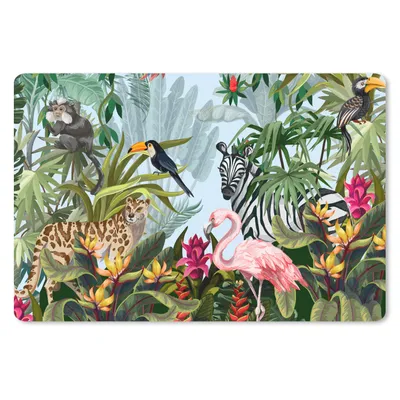 Produktbild von MuchoWow® Mauspad Mousepad Dschungel - Natur - Jungen - Mädchen - Kinder - Zebra - Flamingo 27x18 cm - Mousepads - Maus Mat - Pad - Mausunterlage - Büroartikel - Desk Matten