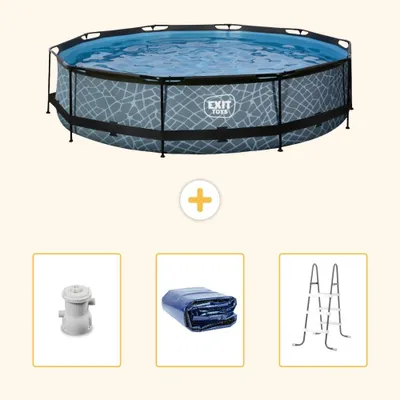 Imagen del producto de Salida para piscina, diseño "Steinoptik" (apariencia de piedra), 360x76 cm, 4 piezas, modelo SCB95