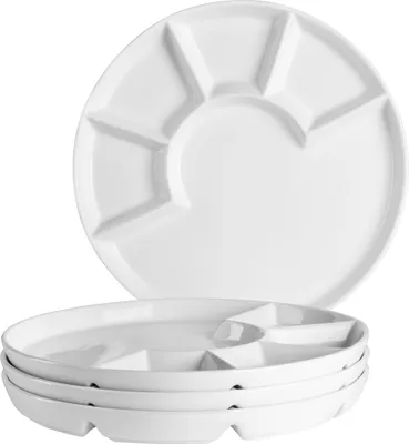 Image de Assiettes à fondue Domestic Professional, Ø 24 cm, blanches (lot de 4)