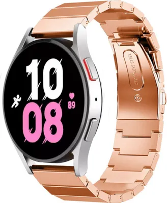 Produktbild von Strap-it Metallarmband - Kompatibel mit Samsung Galaxy Watch 5 Armband 44mm Ersatzarmband Edelstahl - Faltschließe - Hochwertiges Material - für Smartwatch 20mm Armband Rosa Gold
