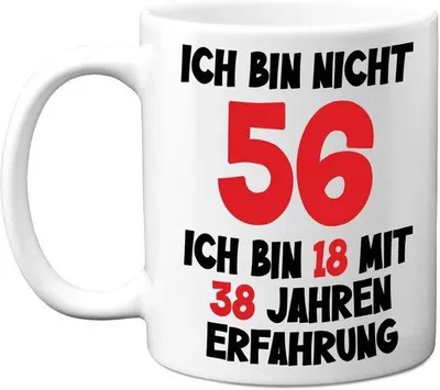Produktbild von Famanu Tasse 56. Geburtstag Geschenk - Humor für Männer und Frauen