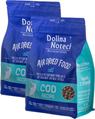 Produktbild von Dolina Noteci Superfood Katzenfutter Kabeljau 2x1kg