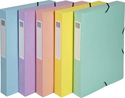 Produktbild von Exacompta 8x Archivbox Karton Rücken 40mm Karton Aquarel A4 sortiert 59560E