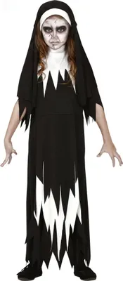 Produktbild von Halloween Mönchsgewand Mit Geheimnisvoller Aura Für Grusel Spaß Und Abenteuer Ideal Für Kinder Inspiriert Von Religiösen Mythen Und Geschichten, Größe: 110/116 Farbe: Schwarz