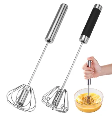 Produktbild von Handrührer Schneebesen Eischneebesen - Halbautomatisch - Edelstahl - 2 Stück - 10 Zoll