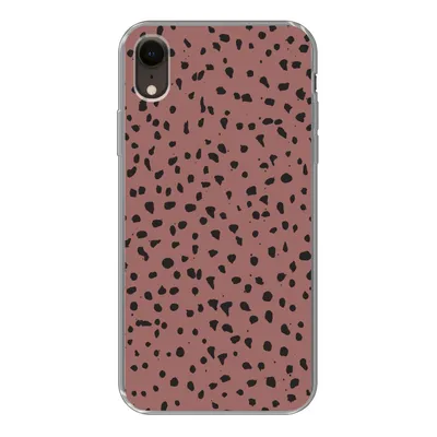 Produktbild von MuchoWow® Handyhülle Schutzhülle Hülle für iPhone XR Polka dots - Muster - Schwarz Silikon Softcase Handy Hülle - Schutzdeckel