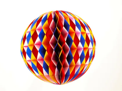 Produktbild von Wabenball 50cm Fastnacht rot-weiß-blau-gelb