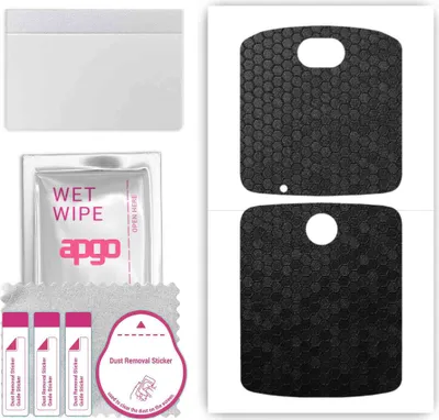 Produktbild von apgo Rückseite Schutzfolie, Skin, kompatibel mit Motorola Razr 5G, Hinten Displayschutzfolie aus Vinylfolie, kratzfest, einfache Montage - Schwarze Honigwabe