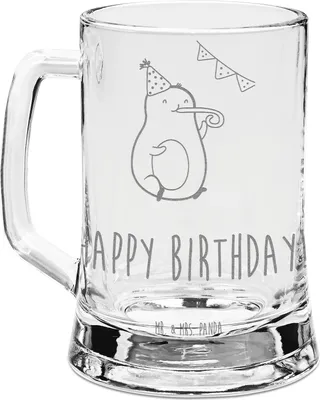 Produktbild von Mr. & Mrs. Panda Seidel Avocado Geburtstag - Transparent - Geschenk, Party, Gravur Bierkrug, Humpen, Krug, Glas, Alles Gute, Happy Birthday, Frucht