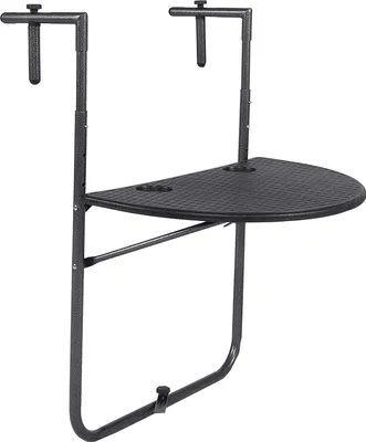 Productafbeelding van Zwarte balkon tafel, multifunctioneel, voor buitengebruik