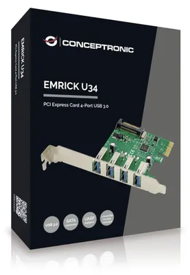 Immagine prodotto di Conceptronic EMRICK02G CONCEPTRONIC Scheda PCI Express x1 a 4 porte USB 3.0