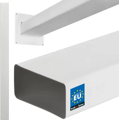 Immagine prodotto di KOTARBAU® Condotto piatto 110x55mm Condotto di ventilazione in plastica 150cm L Cappa aspirante Bianco