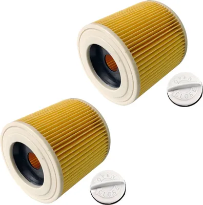 Produktbild von 2x Patronen-Filter inkl. Verschlussschraube für Kärcher WD 3 P Premium WD 3 Premium WD 3 Premium Car Kit WD 3 Premium Fireplace WD 3 Premium Home WD 3 P Workshop WD 3.5 P Premium WD 3.200 WD 3.200 AF
