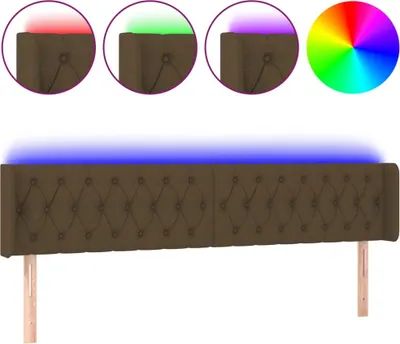 Produktbild von vidaXL LED Kopfteil Dunkelbraun 203x16x78/88 cm Stoff
