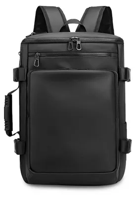 Immagine prodotto di Zaino da uomo, modello convertibile, zaino da scuola con scomparto per laptop, ideale per viaggi di lavoro e come bagaglio a mano. Realizzato in nylon impermeabile, colore nero