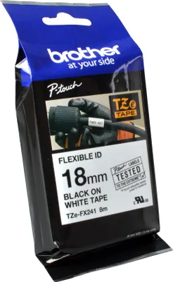 Produktbild von Brother TZE-FX241, Schwarz auf weiss, TZ, Weiß, Wärmeübertragung, Papier, Philippinen