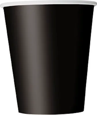 Produktbild von 8 Stück schwarze Pappbecher, ca. 250 ml Fassungsvermögen