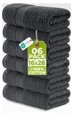 Produktbild von Handtuch-Set - 100% gekämmte, ringgesponnene Baumwolle, ultraweich und sehr saugfähig, Dicke Handtücher 41 x 71 cm, 6er-Pack, Grau