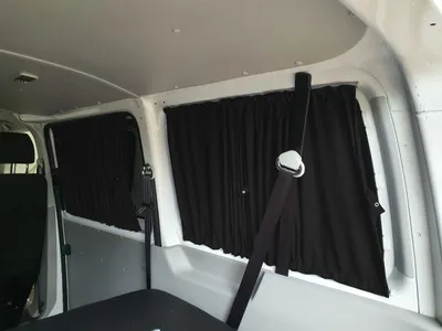 Produktbild von Maß Gardinen für VW T5 T6 T6.1 Transporter lang mit Flügeltür (719) in Schwarz