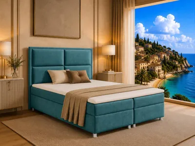 Produktbild von Best for Home Boxspringbett Trinity K-11 mit 7-Zonen-Bonell-Federkernmatratze | Boxspringbett 180x200 mit Bettkasten | Doppelbett mit Matratze und Stauraum | Polsterbett –Lieferung bis Bordsteinkante