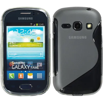 Produktbild von PhoneNatic Case kompatibel mit Samsung Galaxy Fame - grau Silikon Hülle S-Style + 2 Schutzfolien