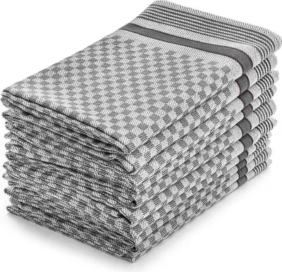 Produktbild von 10er Set Halbzwirn Grubentücher 45x90 cm 100% Baumwolle 105g Küchentücher Spühltuch Geschirrtücher  anthrazit