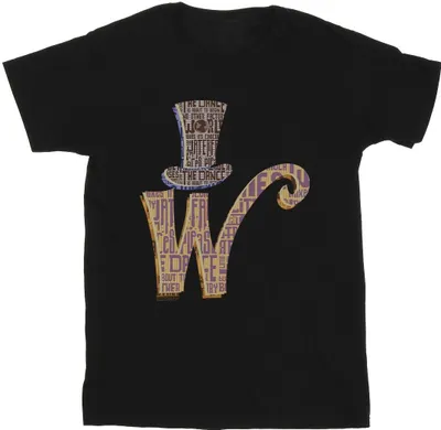 Produktbild von Willy Wonka - "W Logo Hat" T-Shirt für Herren BI52262 (5XL) (Schwarz)