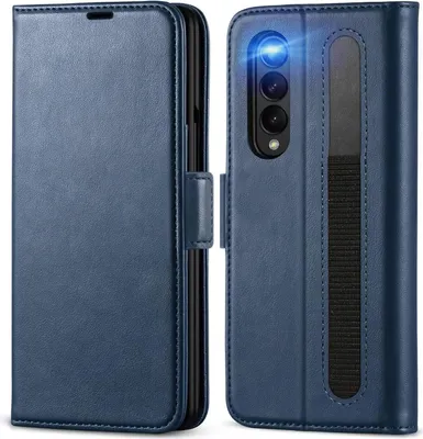 Produktbild von Conie RFID Klapp Tasche für Samsung Galaxy Z FOLD 3 Kartenfach Hülle Rundumschutz in Blau