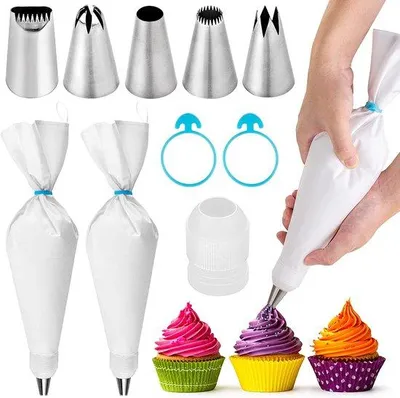 Obrázek produktu pro Sada nerezových cukrářských sáčků 40 cm, bavlna