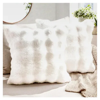 Produktbild von Plüsch Kissenbezug 40x40 cm 2er Set Weiß