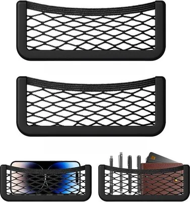 Produktbild von Famanu Aufbewahrungsnetz für Auto – Kompakte Taschen für Telefon und Zubehör, 20 x 8 cm