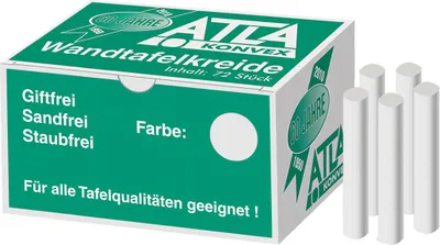 Produktbild von Farbkreide 72er Pack weiß im Karton fettfrei, oval, staubarm
