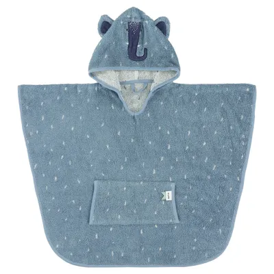 Immagine prodotto di Telo da bagno per bambini in cotone organico Trixie poncho Mrs Elephant Blue