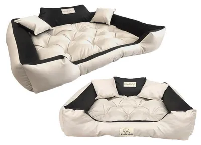 Produktbild von Hundebett KINGDOG 100x75 cm personalisierbar wasserdicht beige