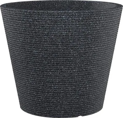 Image de Pot de fleurs - Pot en plastique Coneo noir granit 30 cm