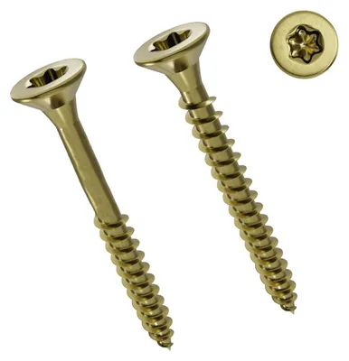 Immagine prodotto di Viti per pannelli in legno, zincate giallo, 3,5 x 20 mm, con testa a esagono incassato (Torx 15), per giunzioni in legno
