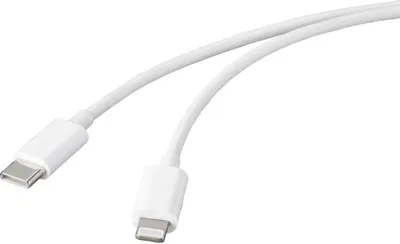 Produktbild von Basetech USB-Kabel USB 2.0 USB-C® Stecker, Apple Lightning Stecker 2.00 m Weiß BT-2347612