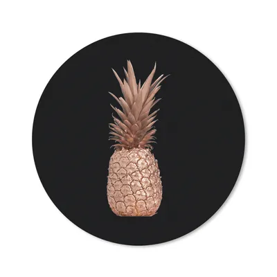 Produktbild von MuchoWow® Mauspad Mousepad Ananas - Gold - Rosa 20x20 cm - Mousepads - Maus Mat - Pad - Mausunterlage - Schreibtischmatte