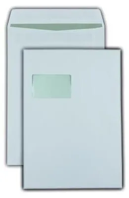 Produktbild von Kaenguruh C4 Versandtasche, selbstklebend holzfrei weiss 90g, mit Fenster grauer Innendruck