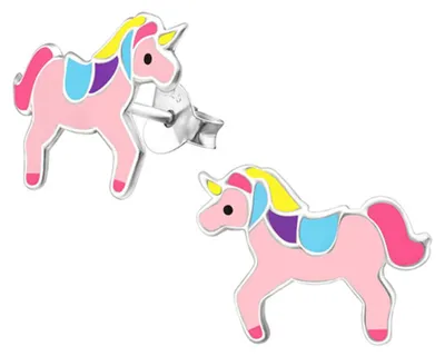Produktbild von Kinder Ohrstecker Einhorn Ohrringe Silber 925