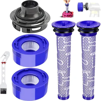 Produktbild von 5Pcs Motor Heckabdeckung + Filter + Vorfilter Set Ersatz für Dyson V7 V8 Staubsauger Staubsauger Zubehör, für Dyson Motorabdeckung HEPA filter-Staubsaugerfilter-Set