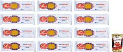 Produktbild von 12x Russo Linguine N°80 Hartweizengrieß Pasta,100% Italienischer Weizen,500g-Packung + Italian Gourmet Polpa di Pomodoro 400g Dose