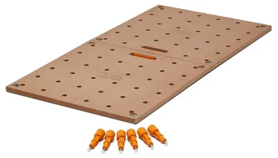 Werkbank-Tischplatte 610x1200 mm, klappbar, mit 20 mm Hundelöchern