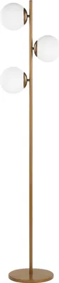 Produktbild von BELIANI Stehlampe Gold Metall 153 cm 3-Flammig Schirme aus Glas in Kugelform Kabel mit Schalter Modernes Design Wohnzimmer Schlafzimmer Beleuchtung
