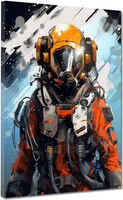 Produktbild von Leinwandbild Wandbild Kunstdruck XXL Wanddeko Astronaut Weltraum: 90x120x2cm